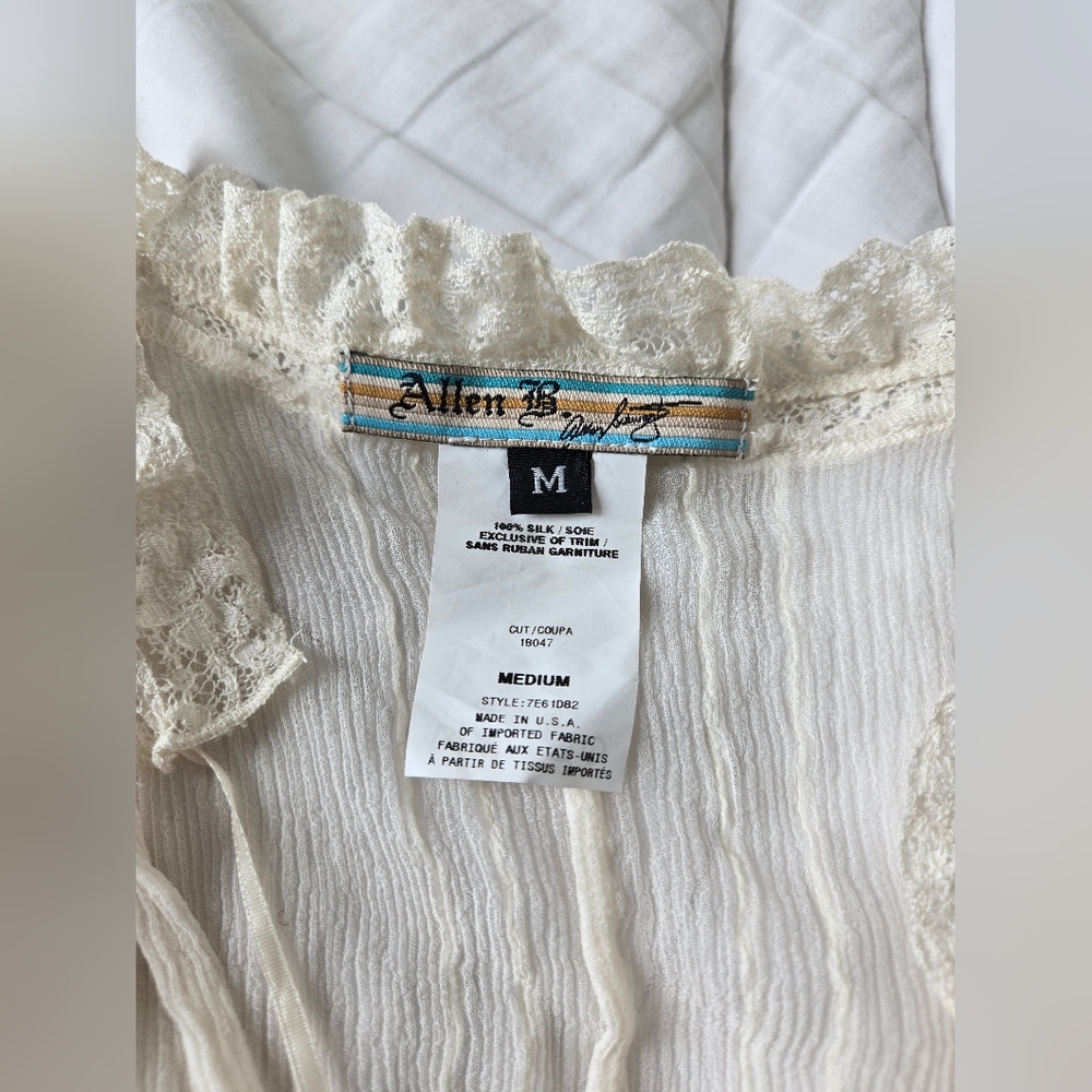 Women's Cream Ruffled Top - Picture 3 of 3